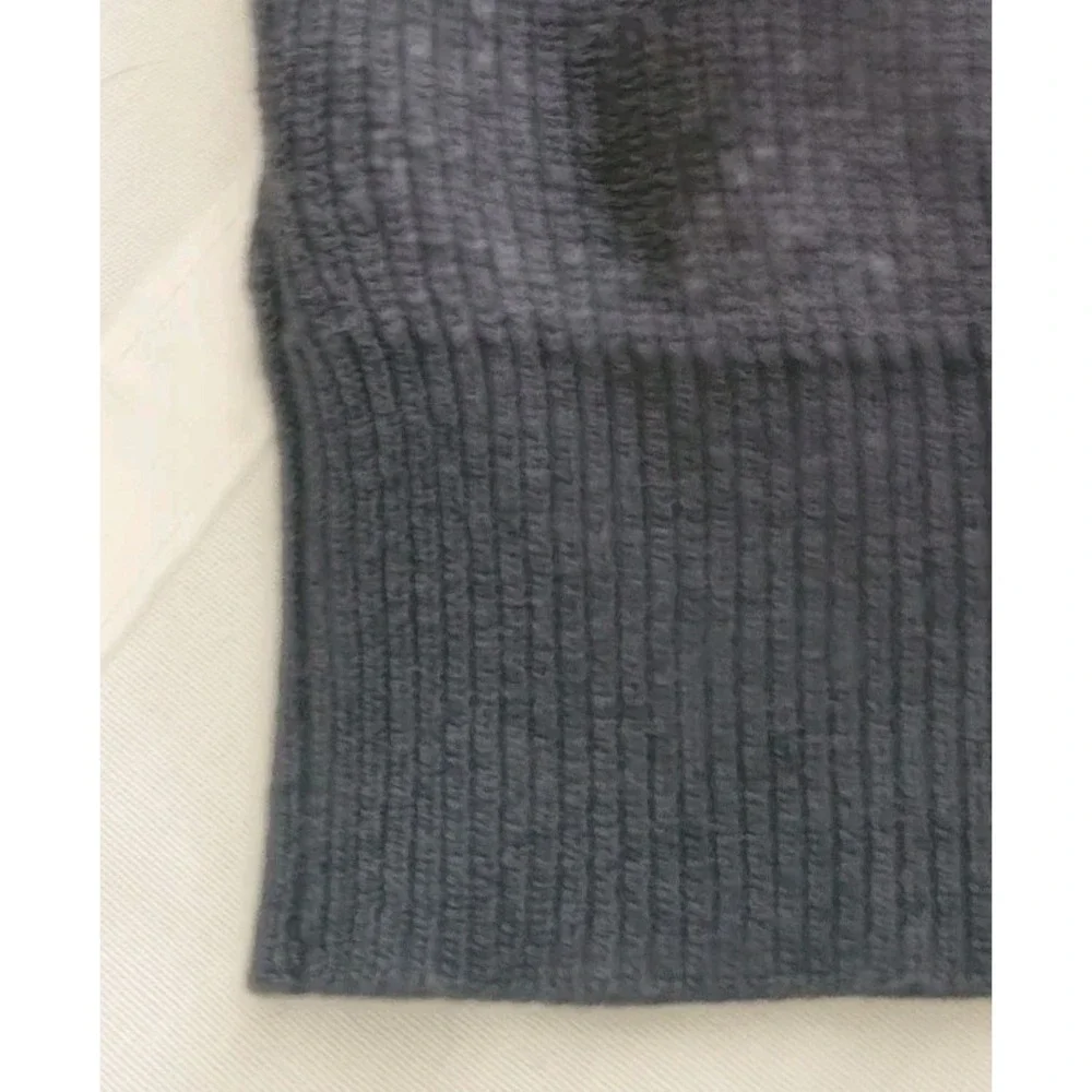 AllSaints Ribbed Zip Cardigan Mens XS Dark Gray Wool Blend Sweater Full Zip